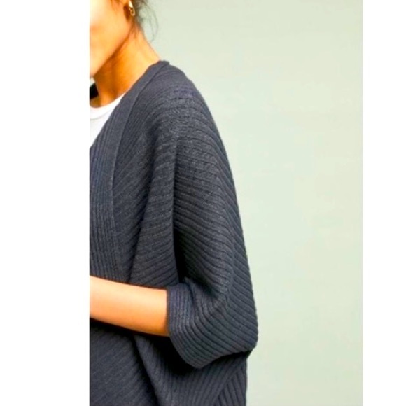 ANTHRO Pure+Good Open Front Sweater Grey - Picture 2 of 8